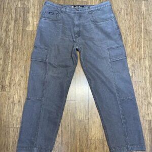 Vintage Karl Kani Jeans Mens 42x34 Gray Cargo Baggy Denim 90s